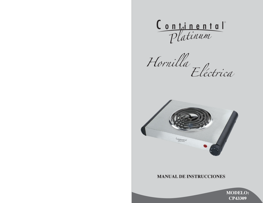 Continental instruction manual HornillaEléctrica, Manual De Instrucciones, MODELO CP43309 