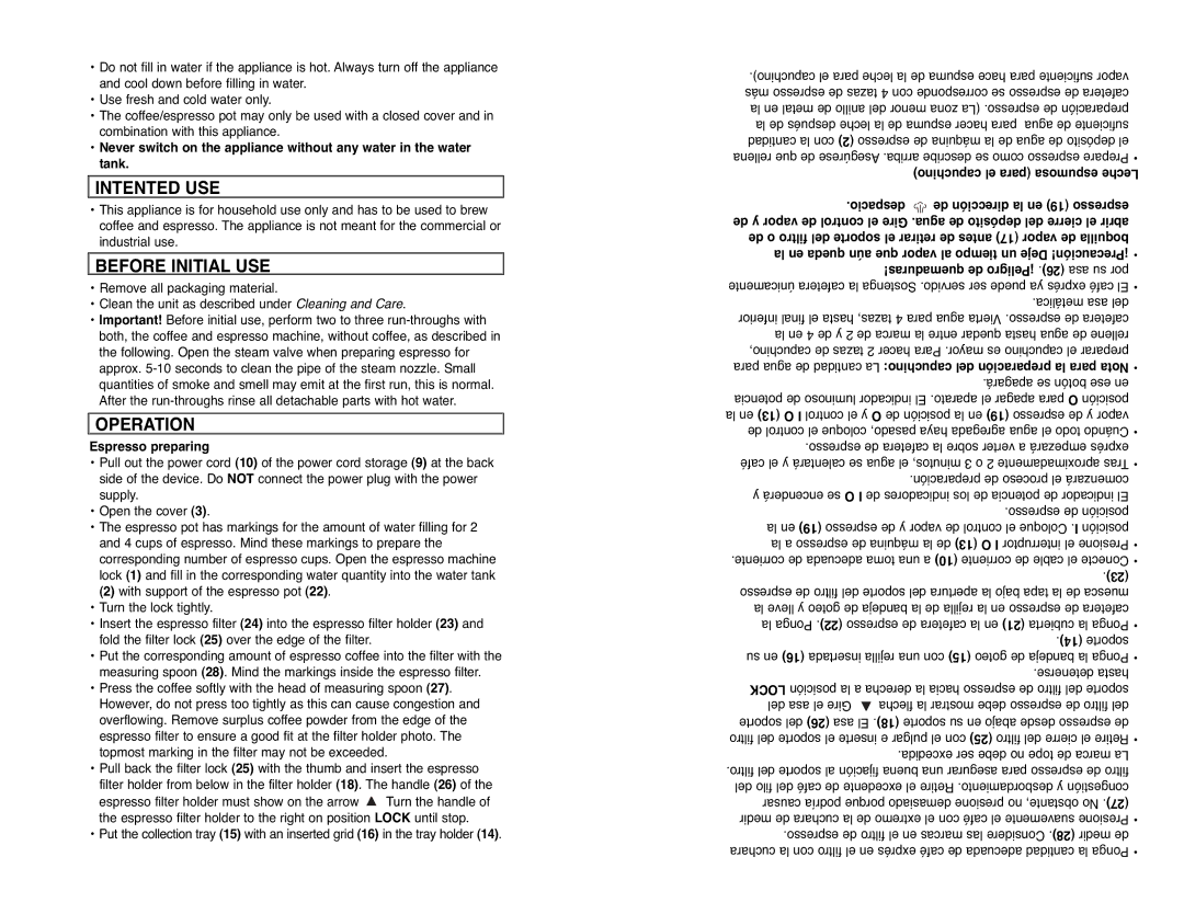 Continental CP43609 instruction manual Intented USE, Before Initial USE, Operation 