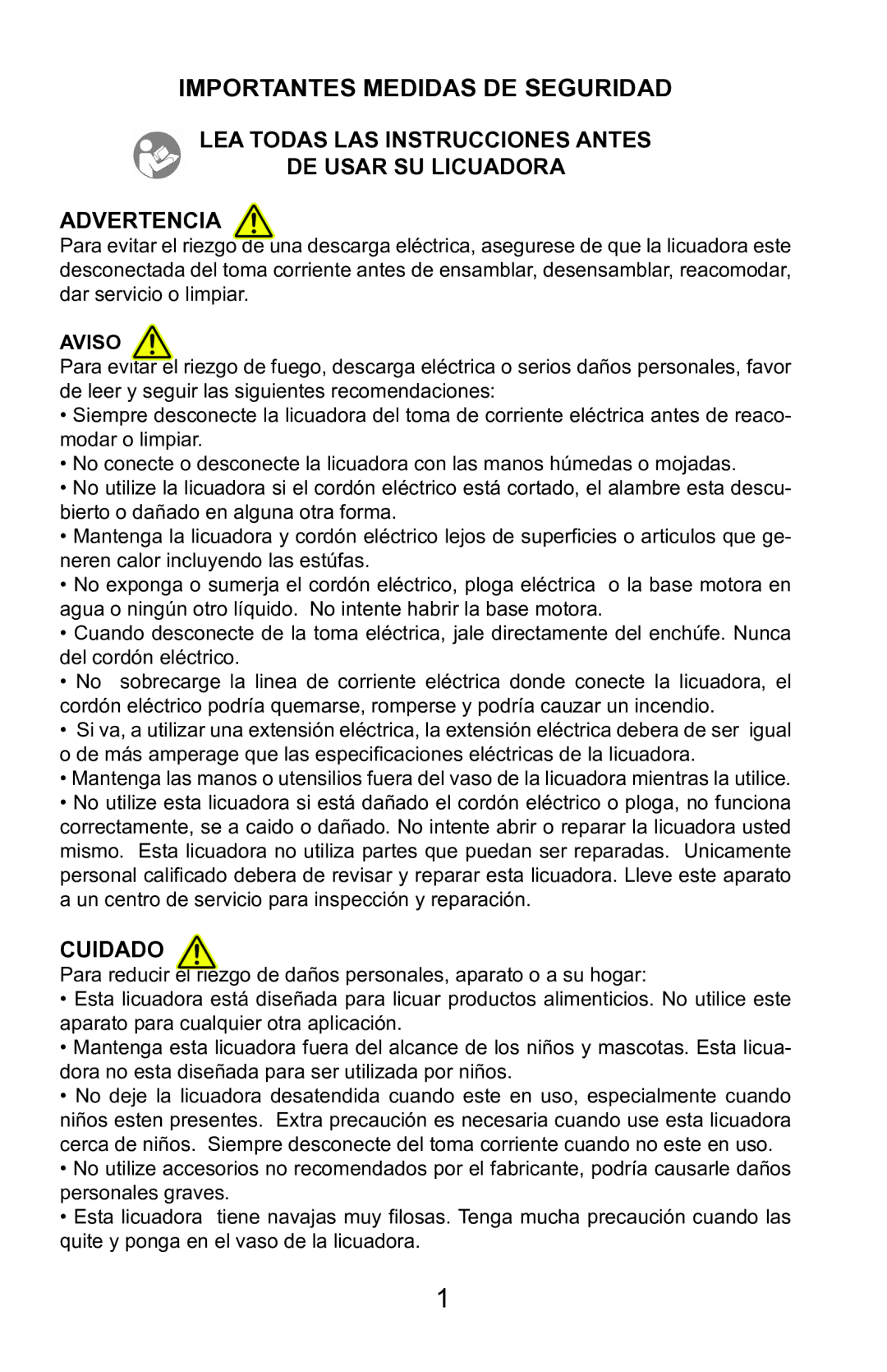 Continental Electric CE22131 user manual Importantes Medidas DE Seguridad 