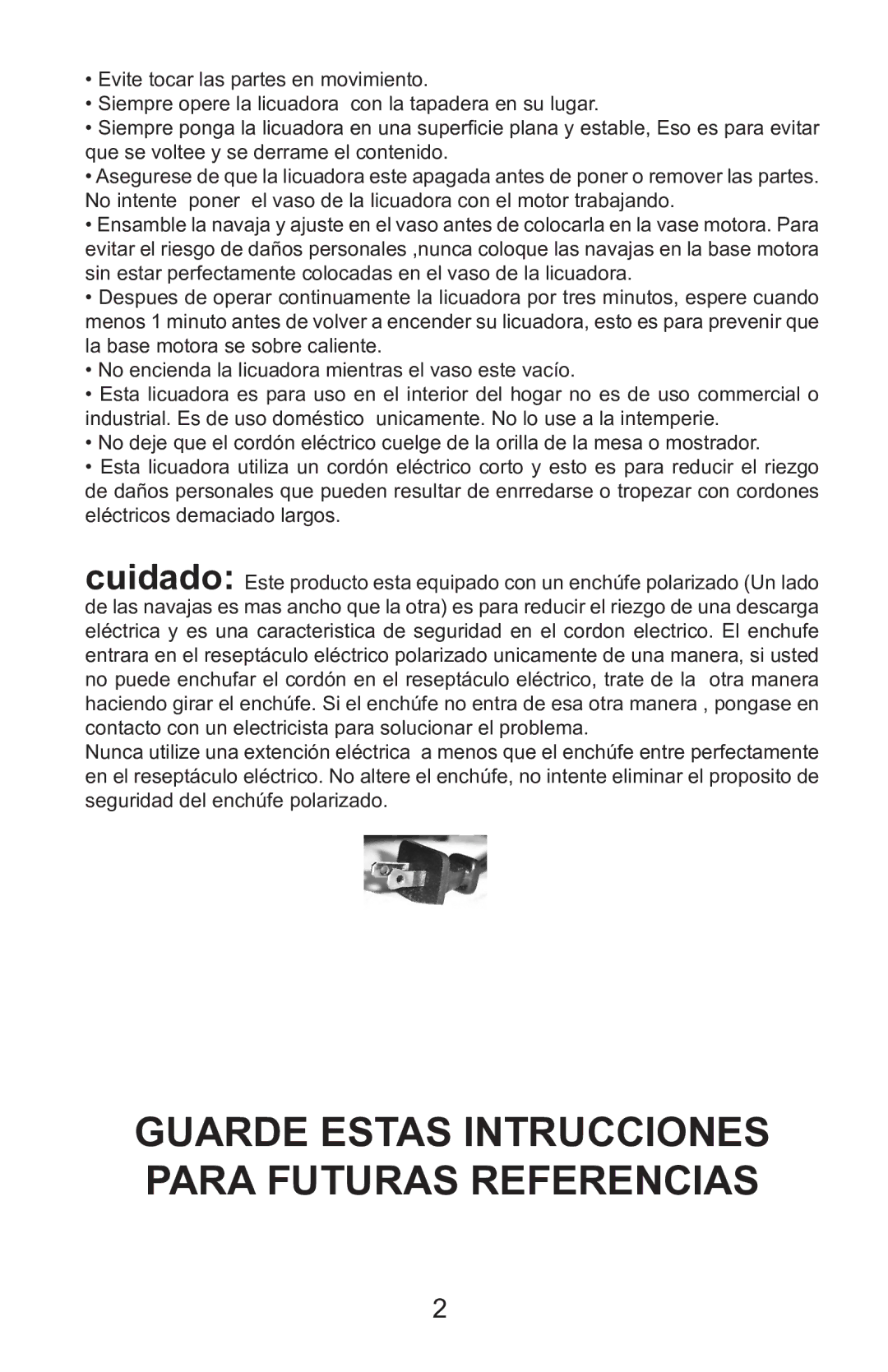 Continental Electric CE22131 user manual Guarde Estas Intrucciones Para Futuras Referencias 