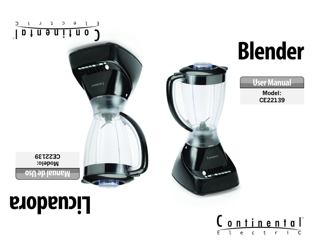 Continental Electric CE22139 user manual Blender 