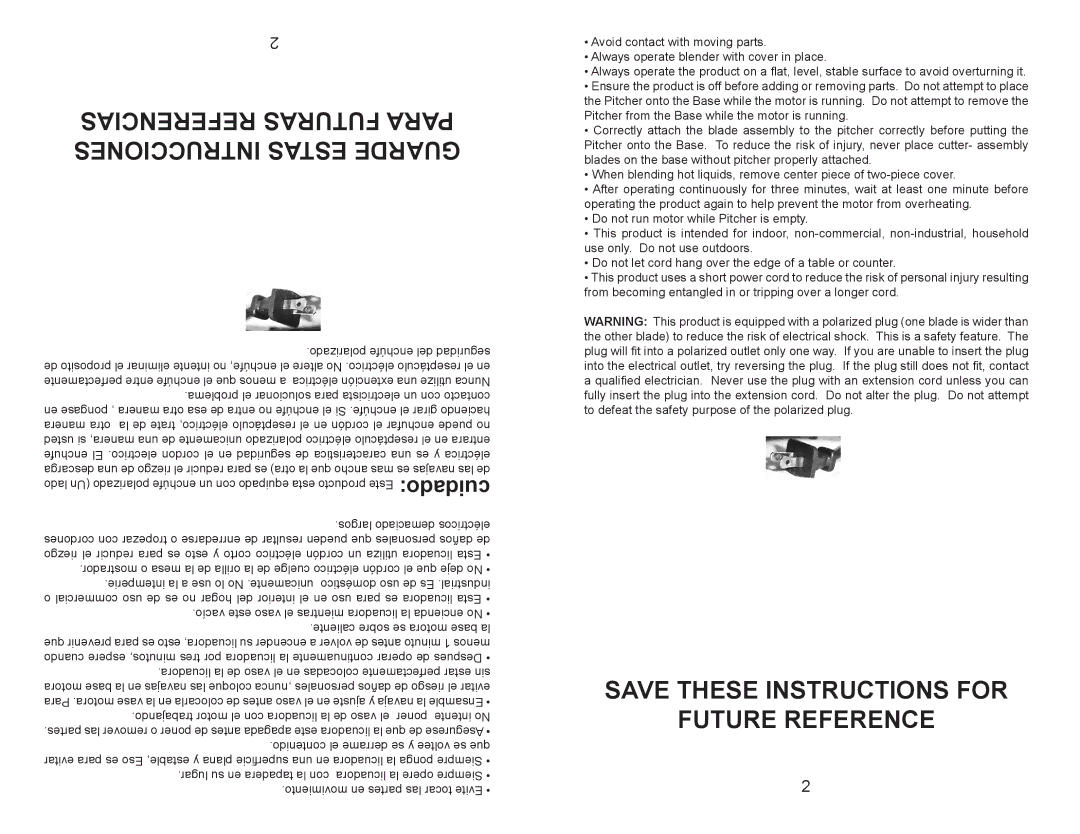 Continental Electric CE22139 user manual Referencias Futuras Para Intrucciones Estas Guarde 