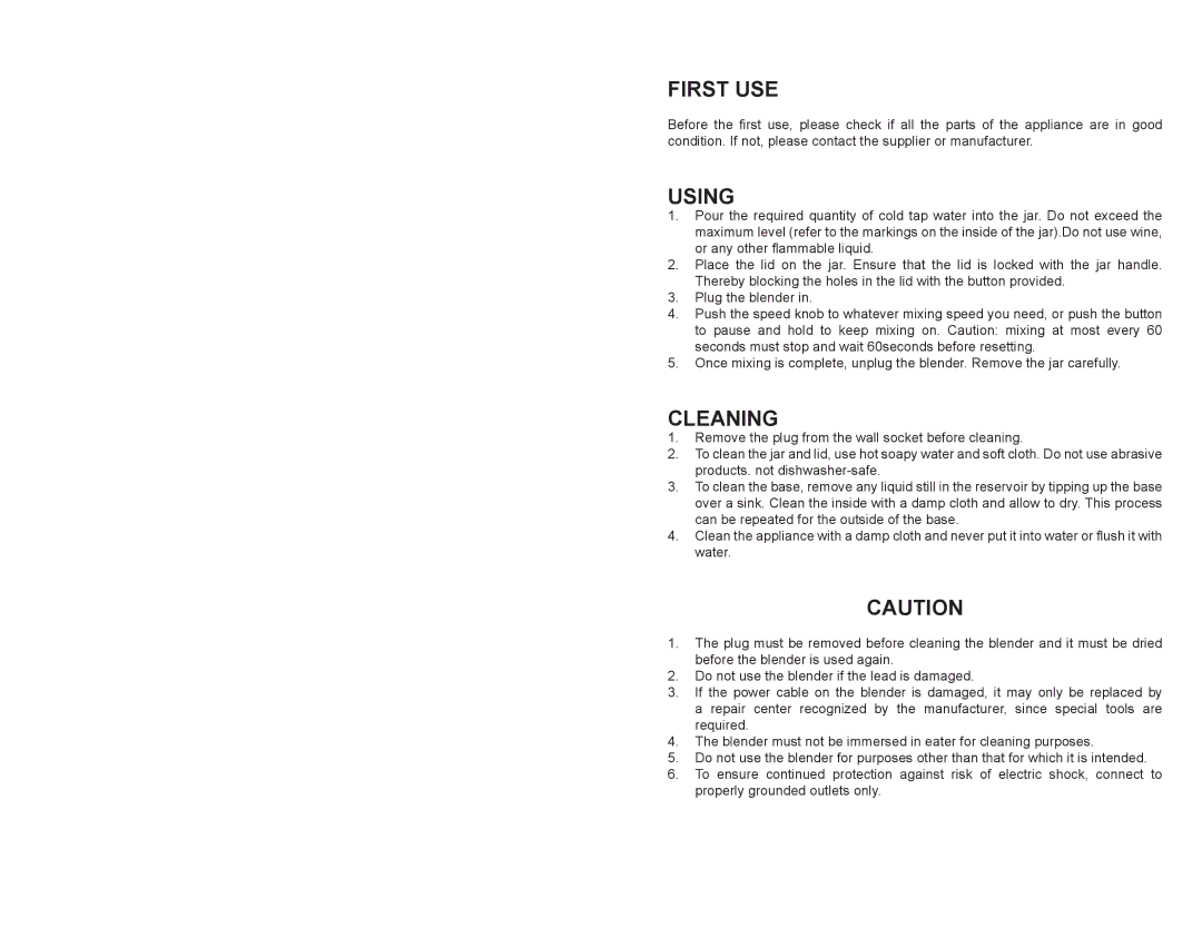 Continental Electric CE22151 manual First USE 