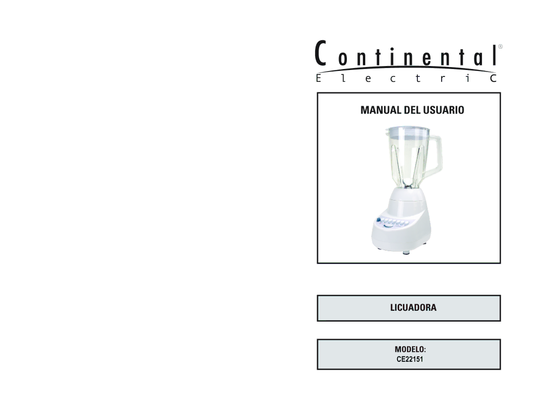 Continental Electric CE22151 manual 