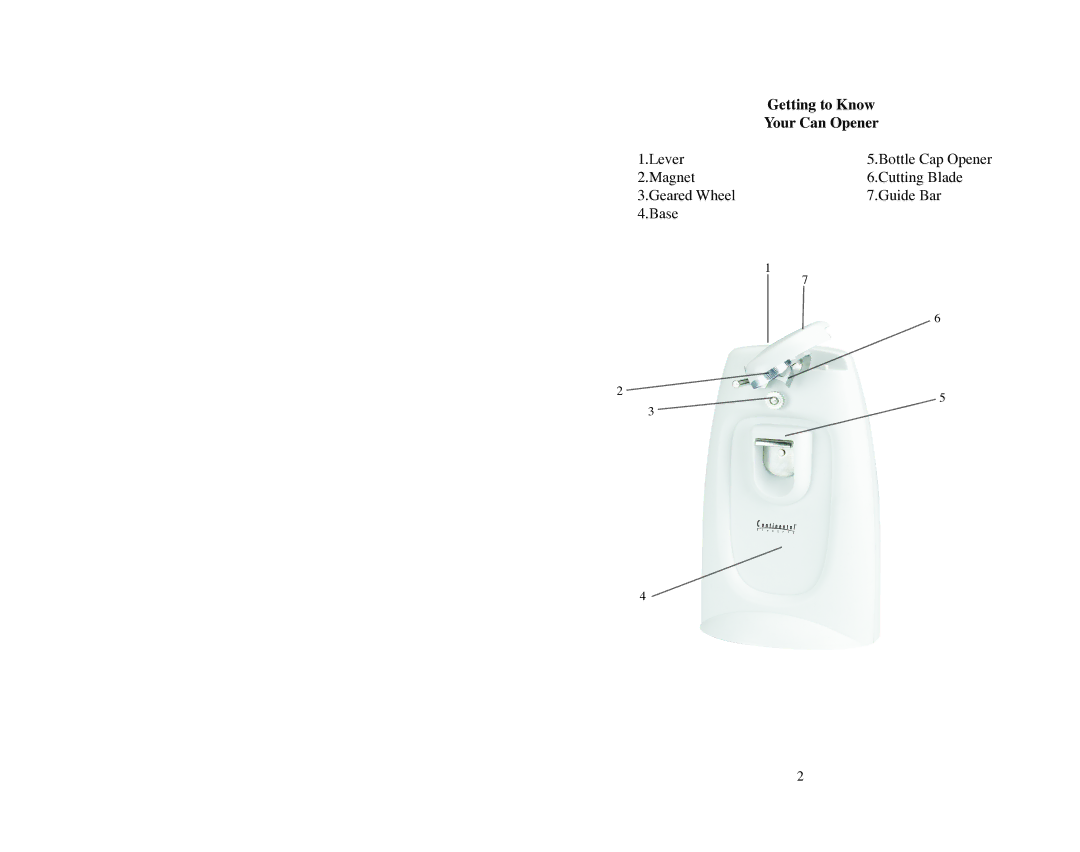 Continental Electric CE22261 instruction manual Getting to Know 