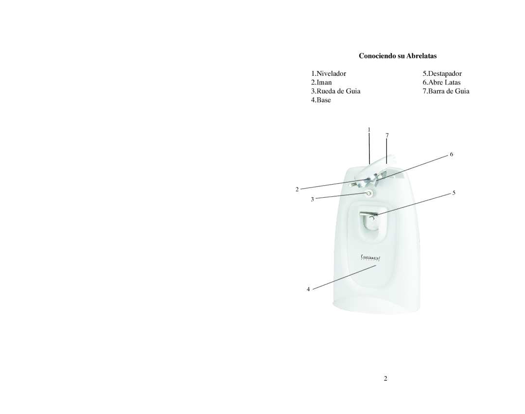 Continental Electric CE22261 instruction manual Conociendo su Abrelatas 