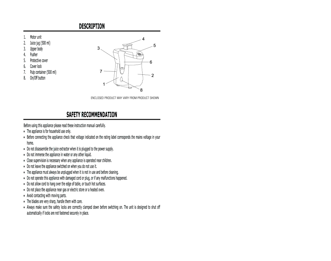 Continental Electric CE22331 instruction manual Enclosed Product MAY Vary from Product Shown 