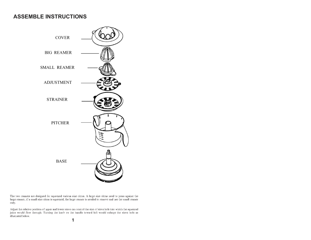 Continental Electric CE22672 instruction manual Assemble Instructions 