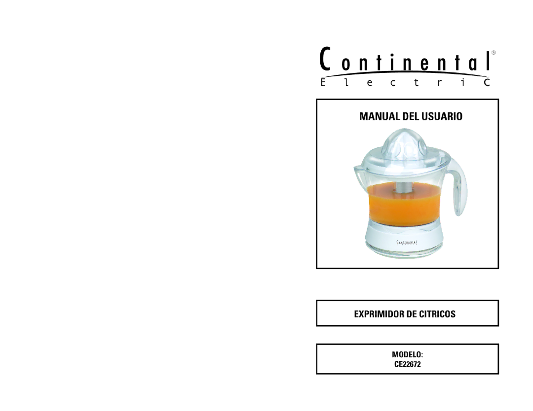 Continental Electric CE22672 instruction manual Manual DEL Usuario 