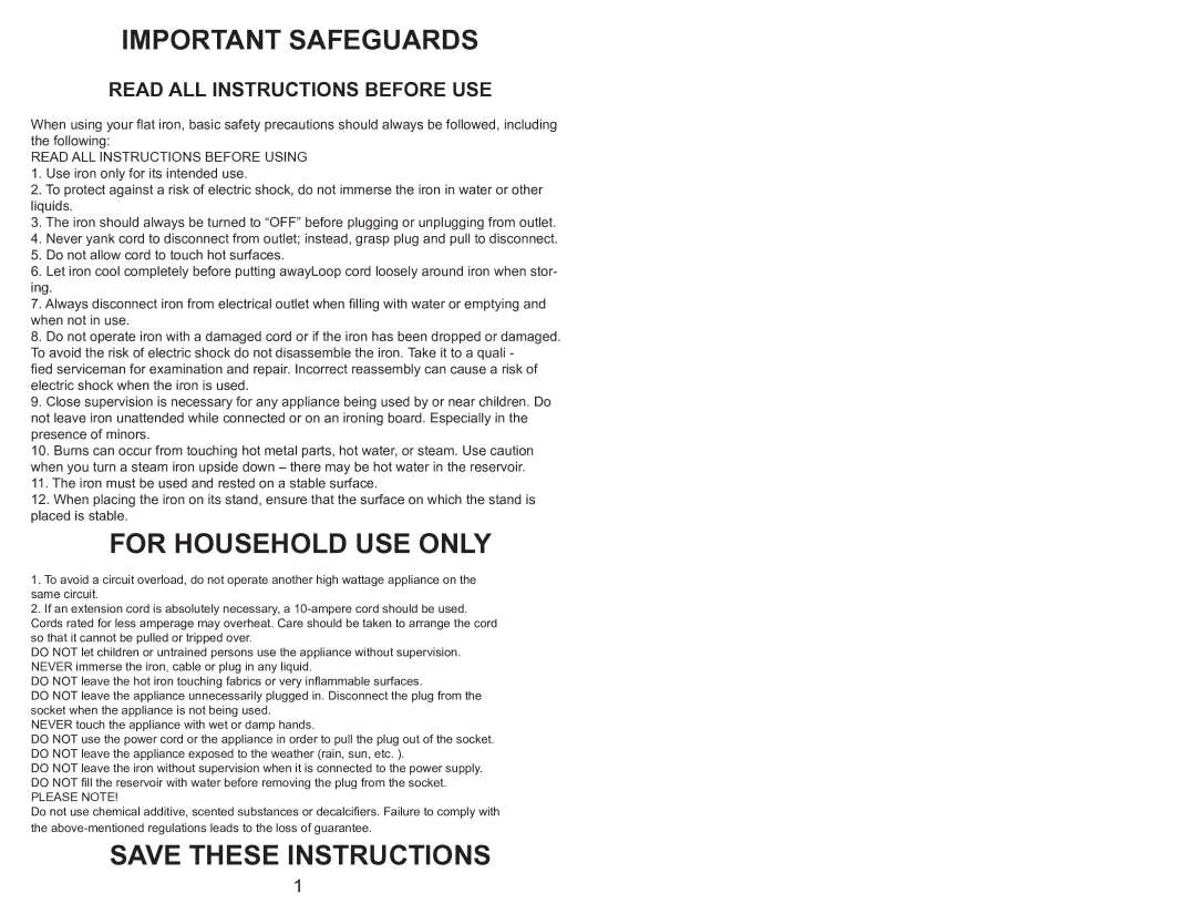 Continental Electric CE23111 user manual Important Safeguards 