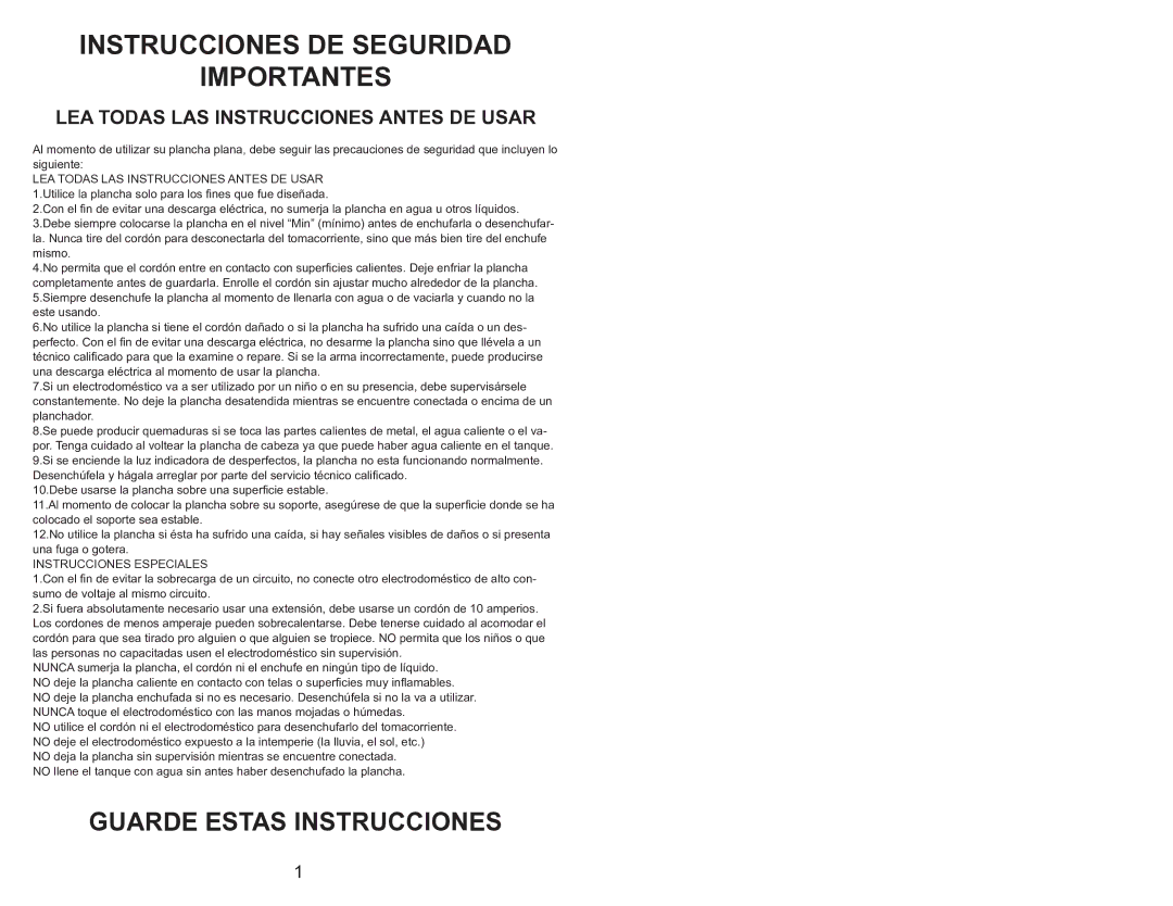 Continental Electric CE23111 user manual Instrucciones DE Seguridad Importantes 