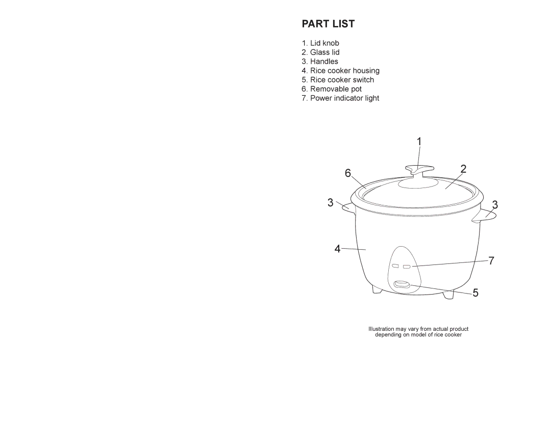 Continental Electric CE23201 user manual Part List 