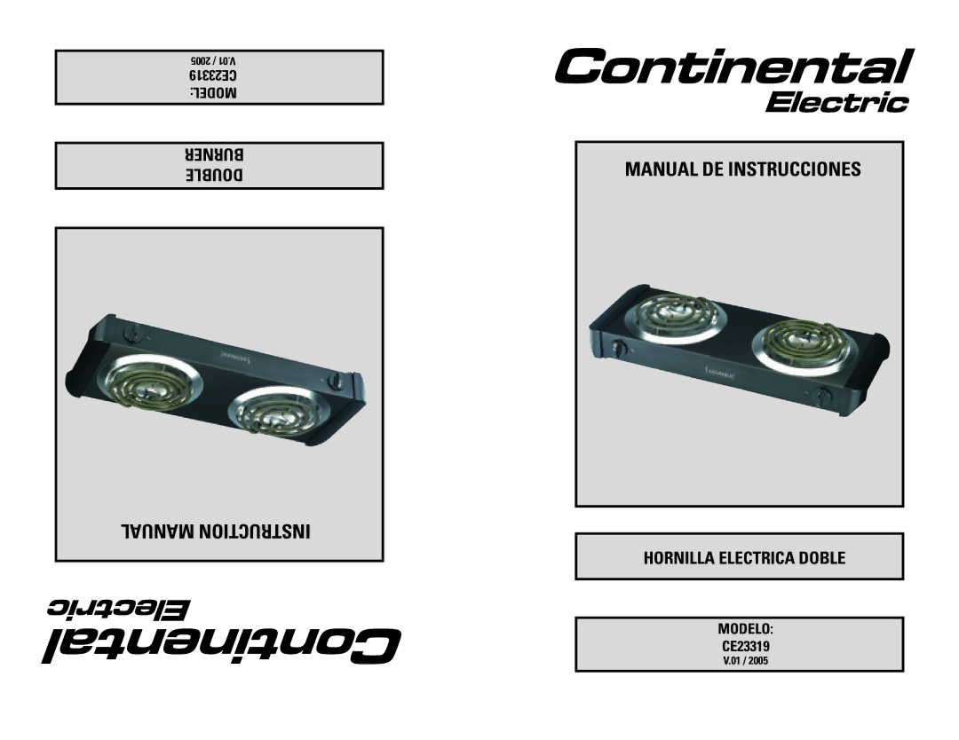 Continental Electric CE23319 instruction manual Manual DE Instrucciones Manual Instruction 