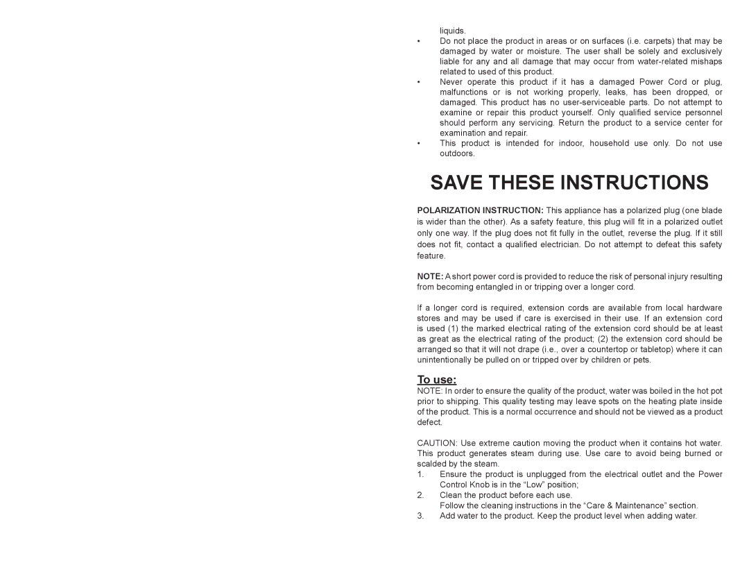 Continental Electric CE23361 instruction manual INSTRUCTIONScon .él, To use 