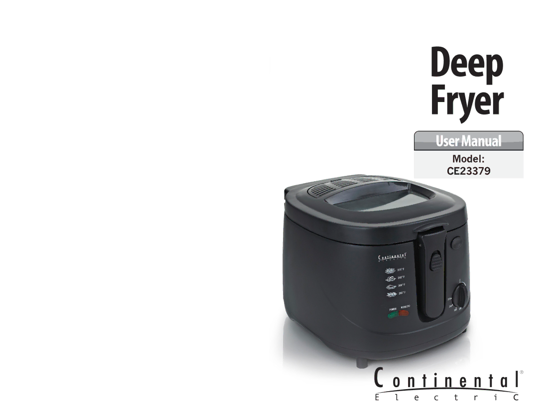 Continental Electric CE23379 user manual Deep Fryer 