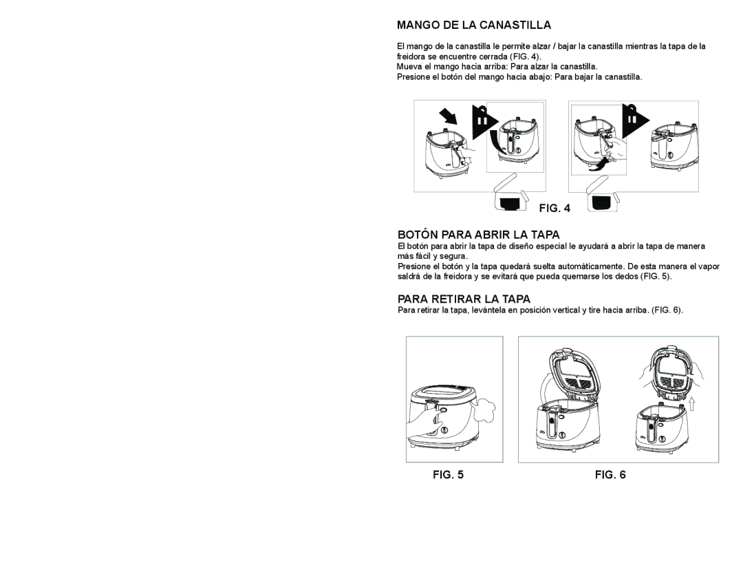 Continental Electric CE23379 Mango DE LA Canastilla, Botón Para Abrir LA Tapa, Parato Removeretirarhe LID LA Tapa 