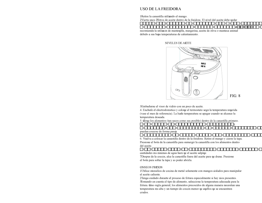 Continental Electric CE23379 user manual USO DE LA Freidora, Niveles DE Aceite, Consejos Prácticos 