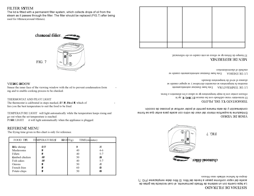 Continental Electric CE23379 user manual Filter System, Reference Menu, Thermostat and Pilot Light 