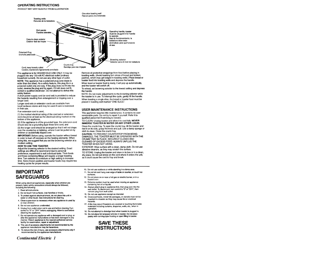 Continental Electric CE23411 instruction manual Continental Electric 
