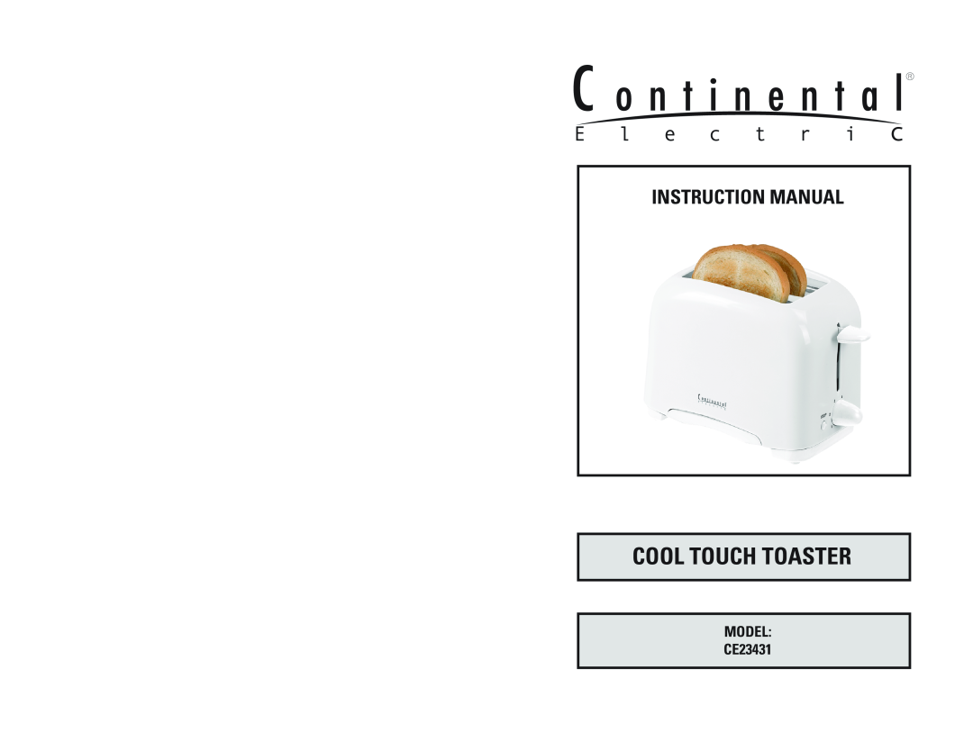 Continental Electric instruction manual Cool Touch Toaster, MODEL CE23431 