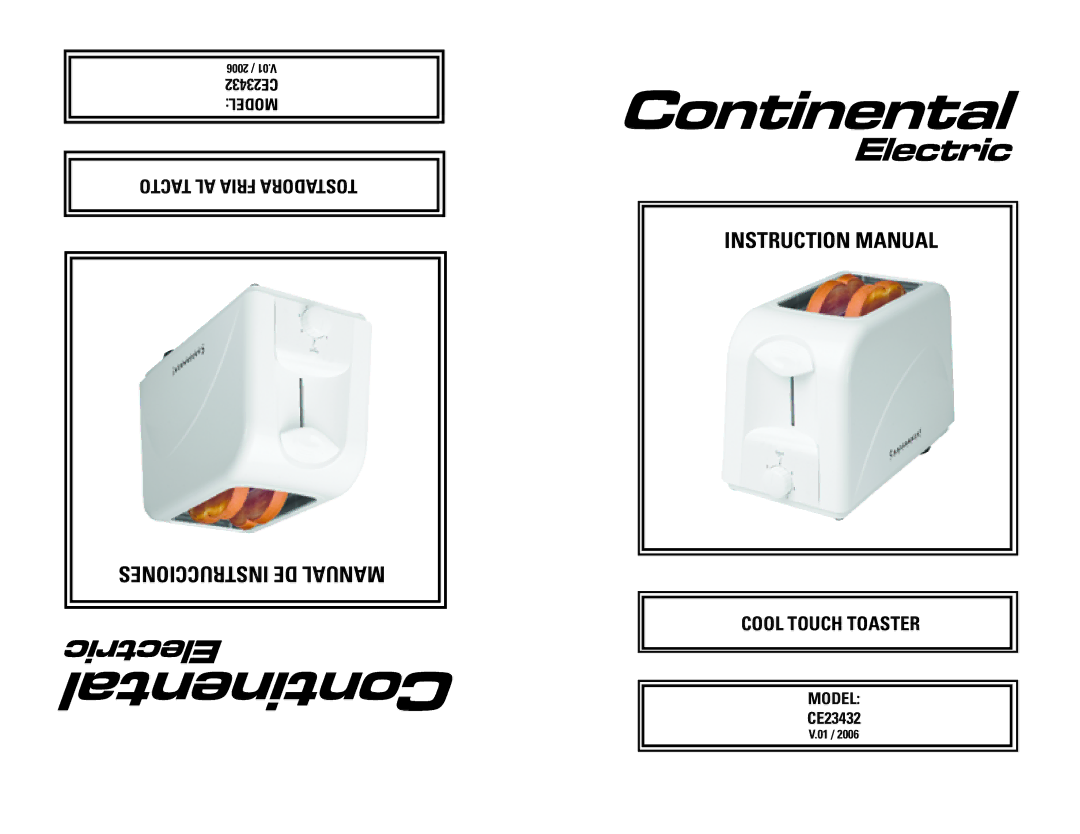 Continental Electric CE23432 instruction manual Instrucciones DE Manual 