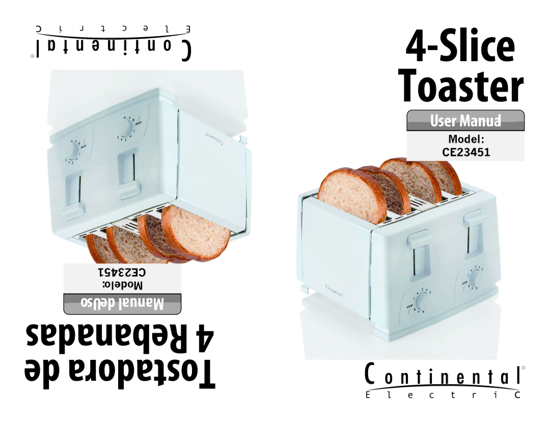 Continental Electric CE23451 user manual Toaster 