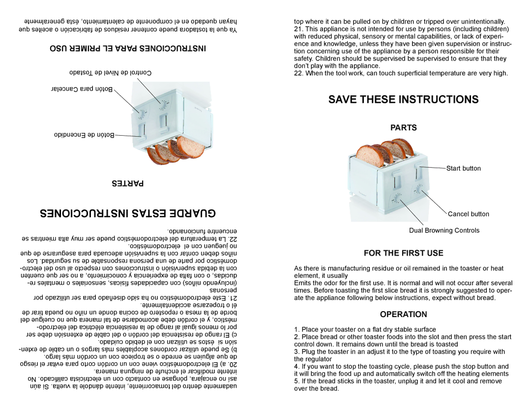 Continental Electric CE23451 user manual Instrucciones Estas Guarde 