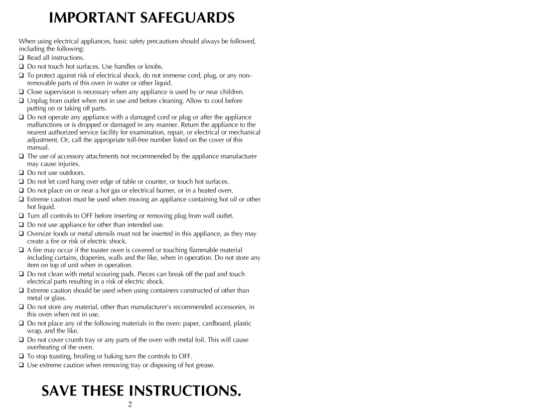 Continental Electric CE23531 instruction manual Important Safeguards 