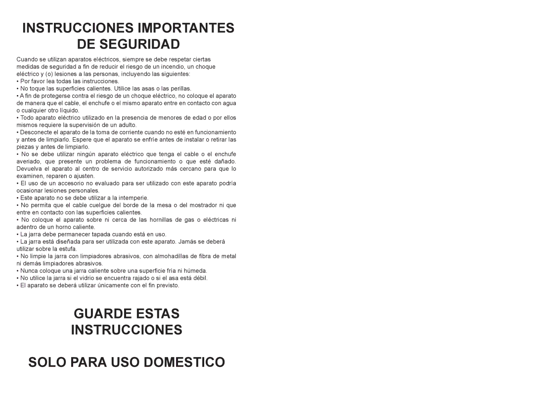 Continental Electric CE23611 user manual Instrucciones Importantes DE Seguridad 