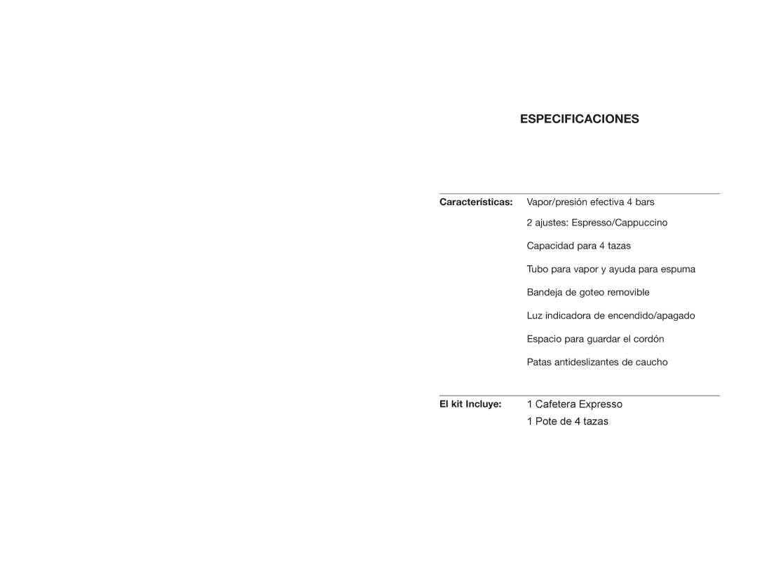 Continental Electric CE23649 manual Especificaciones, Corriente 230V 50Hz 