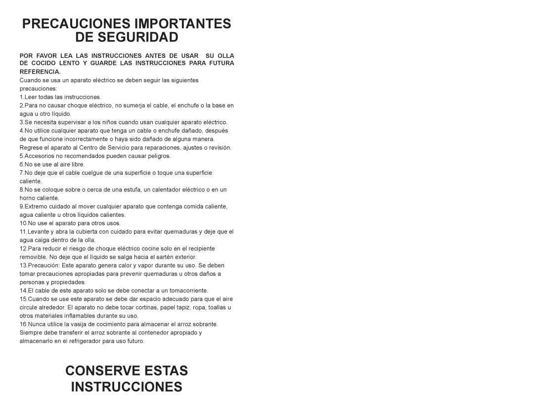 Continental Electric CE23662 manual Precauciones Importantes DE Seguridad 