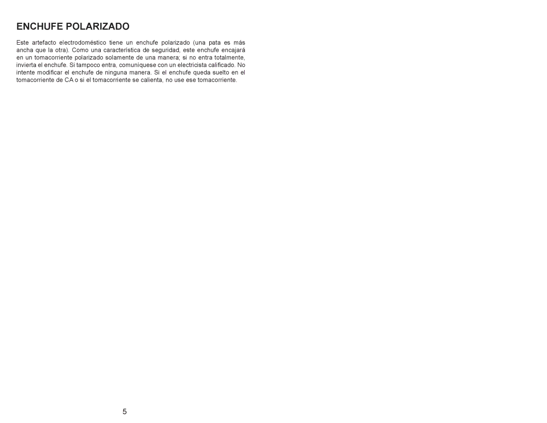 Continental Electric CE23751 instruction manual Enchufe Polarizado 