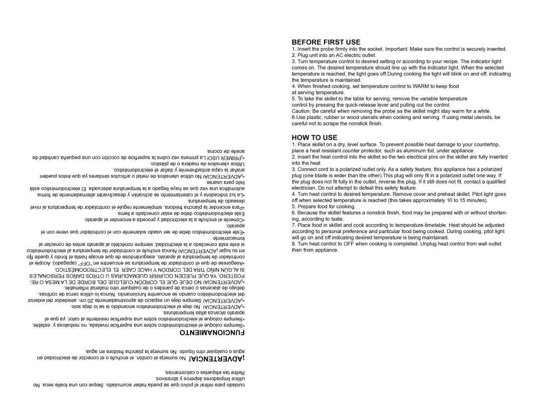 Continental Electric CE23771 instruction manual Before First USE, HOW to USE 