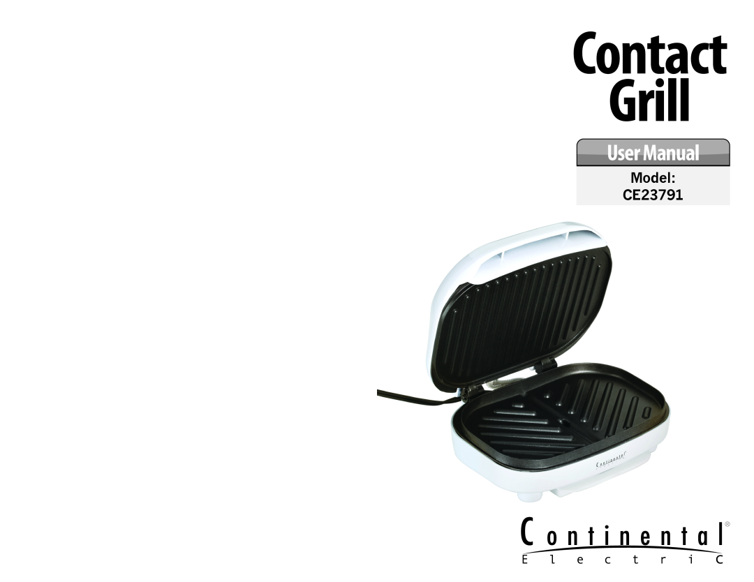 Continental Electric user manual Model CE23791, Grill, Contact 