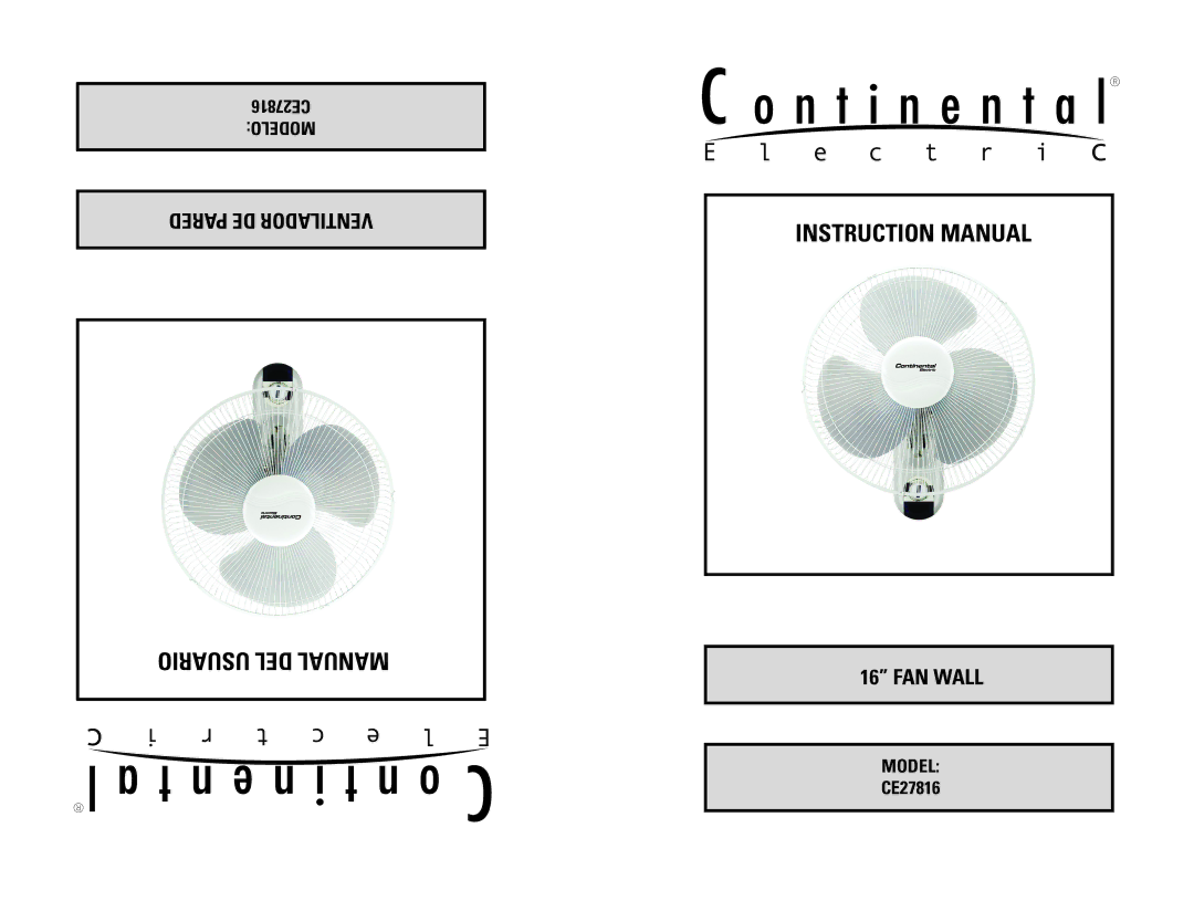 Continental Electric CE27816 instruction manual Usuario DEL Manual 