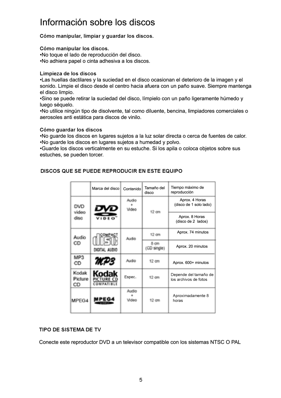 Continental Electric CEDVD95245 instruction manual Discos QUE SE Puede Reproducir EN Este Equipo 