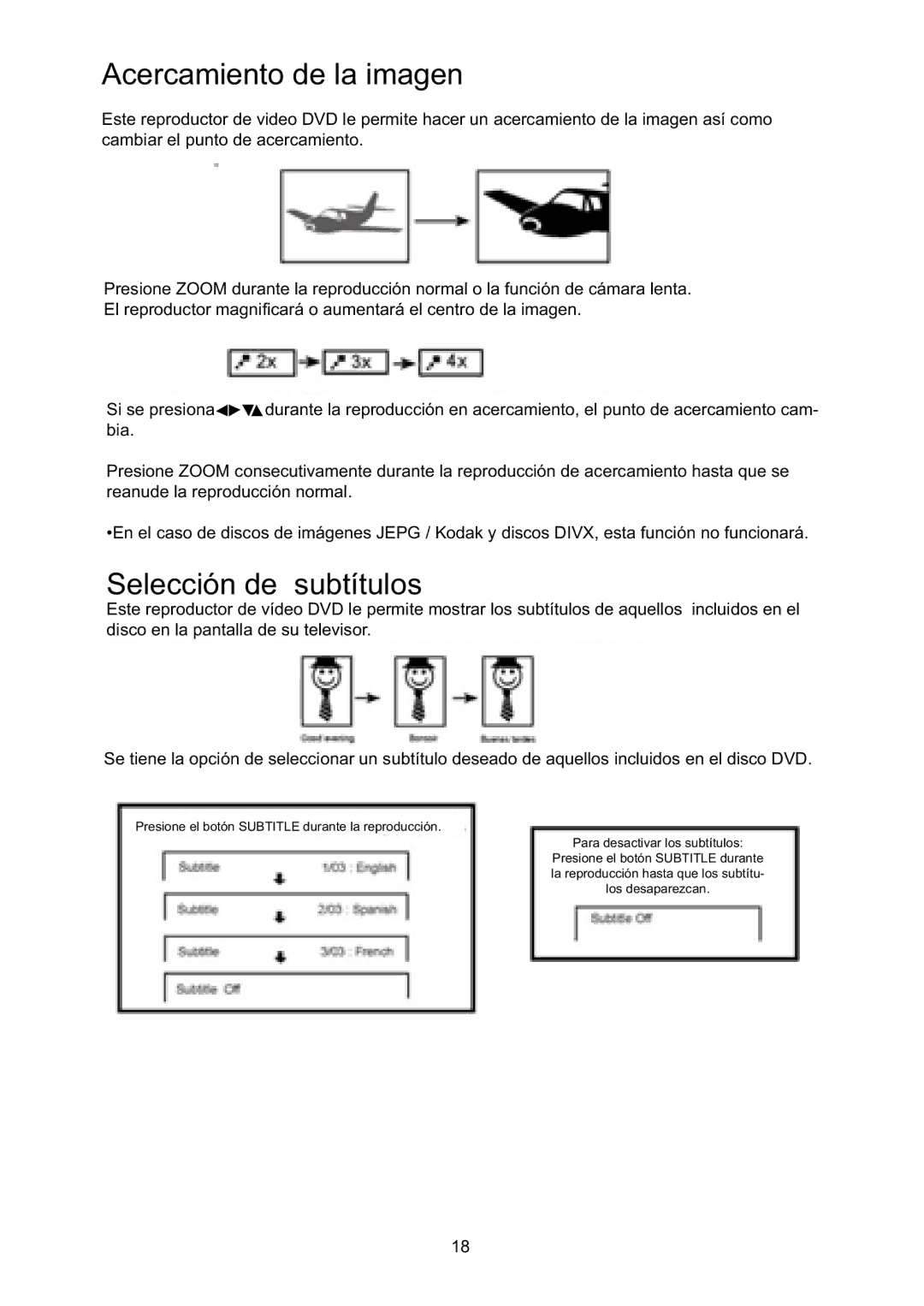 Continental Electric CEDVD95245 $FhufdplhqwrGhOdLpdjhq, 6HOHFFLyQGHVXEWtWXORV, FdpelduHoSxqwrGhDfhufdplhqwr 