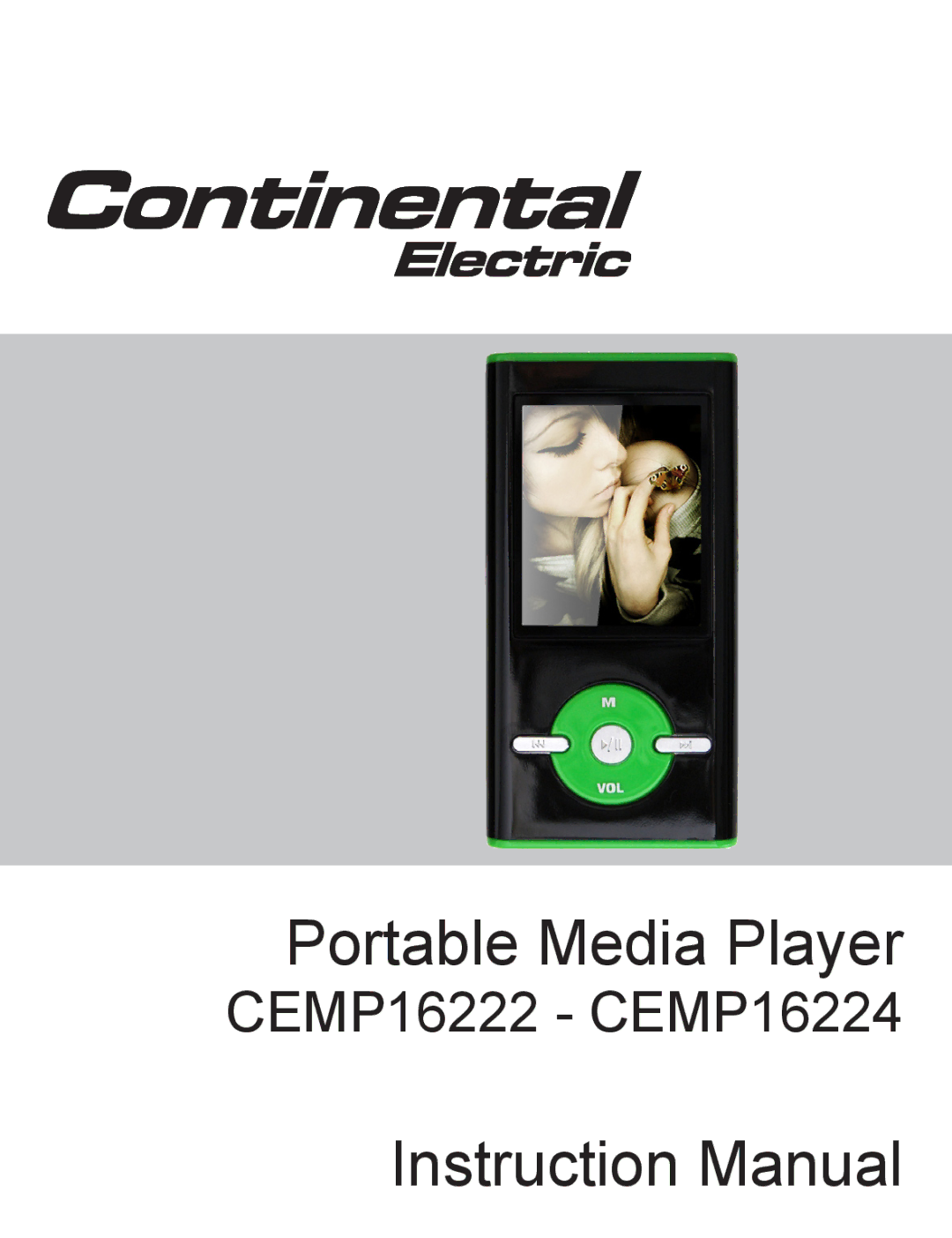 Continental Electric CEMP16224, CEMP16223, CEMP16222 instruction manual Portable Media Player 