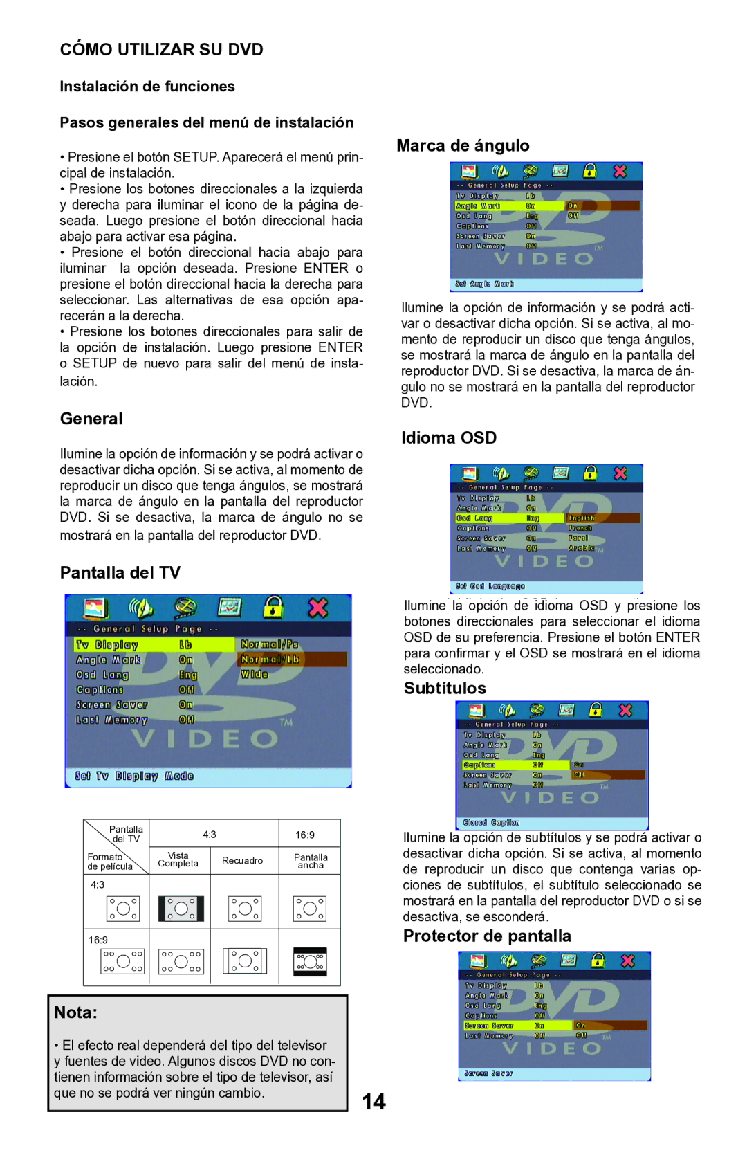 Continental Electric CEPDV97785 manual Cómo Utilizar SU DVD 