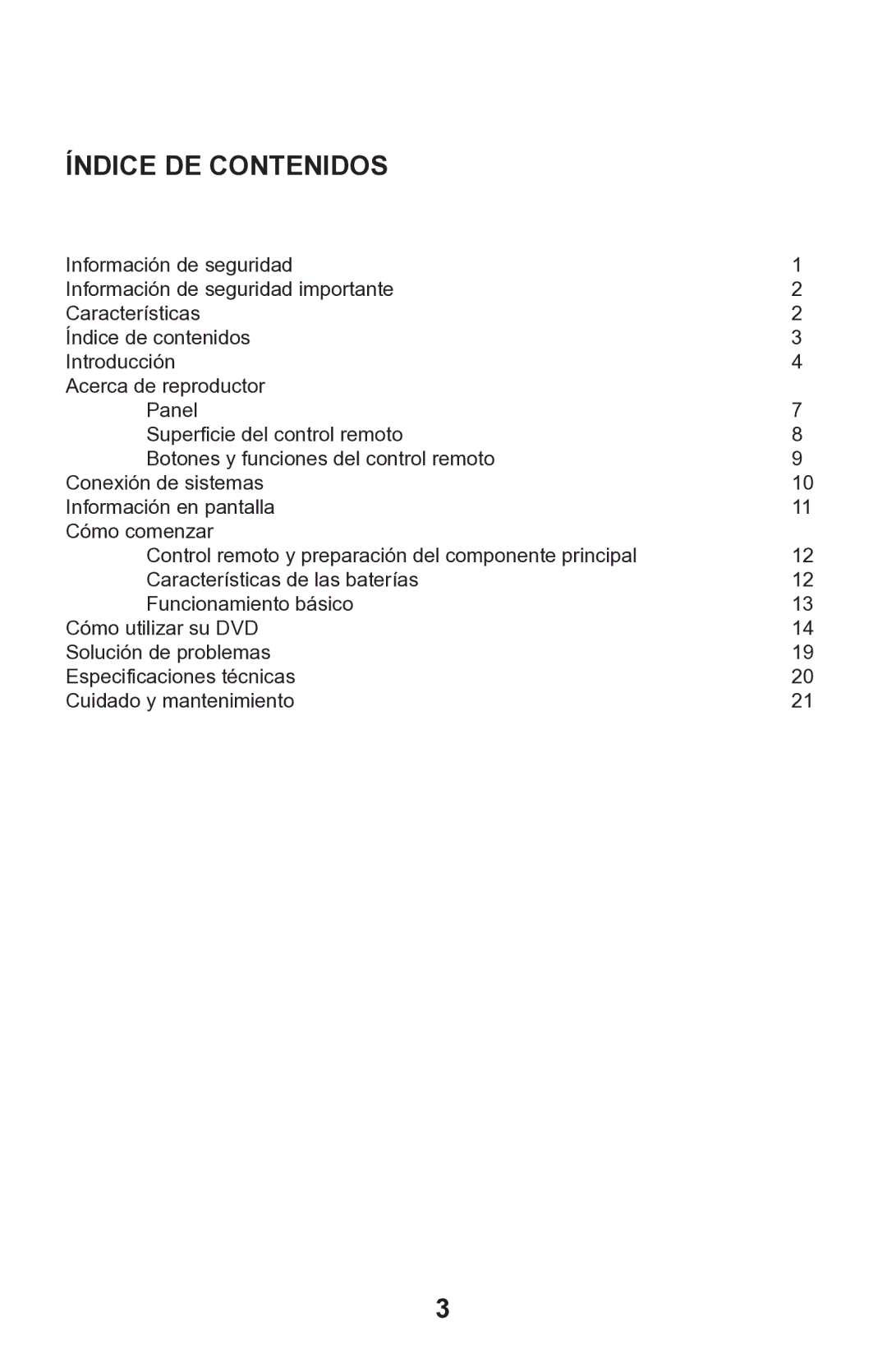 Continental Electric CEPDV97785 manual Índice DE Contenidos 