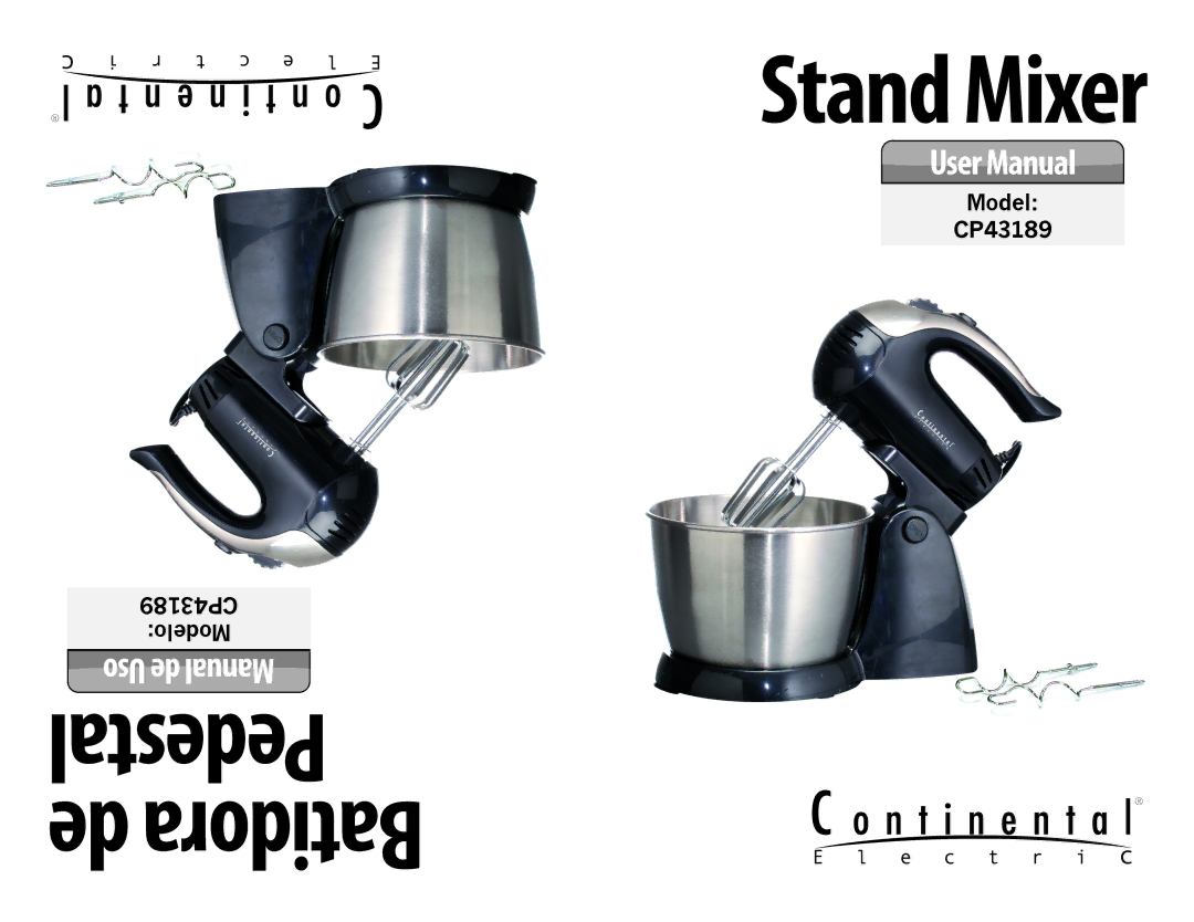 Continental Electric CP43189 user manual Stand Mixer 