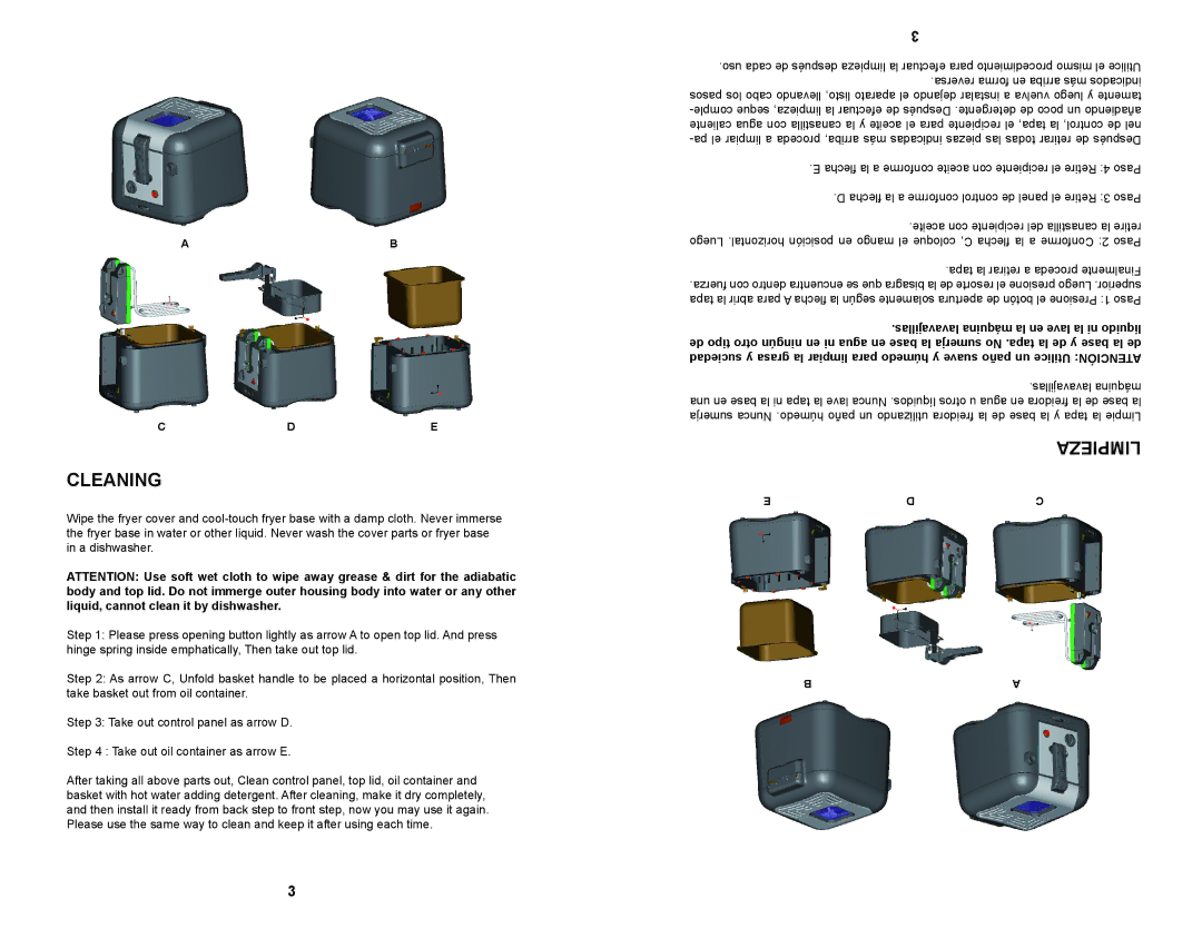 Continental Electric CP43269 instruction manual Cleaning, Limpieza 