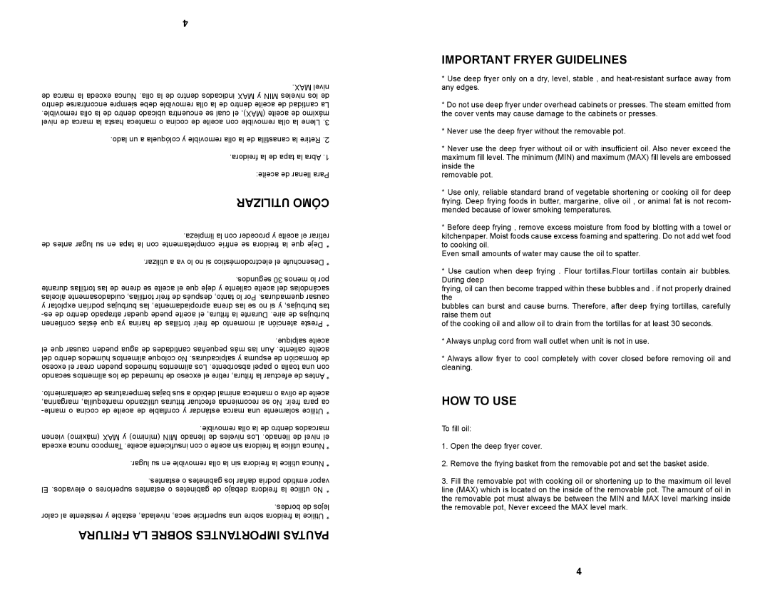 Continental Electric CP43269 instruction manual Utilizar Cómo, HOW to USE 