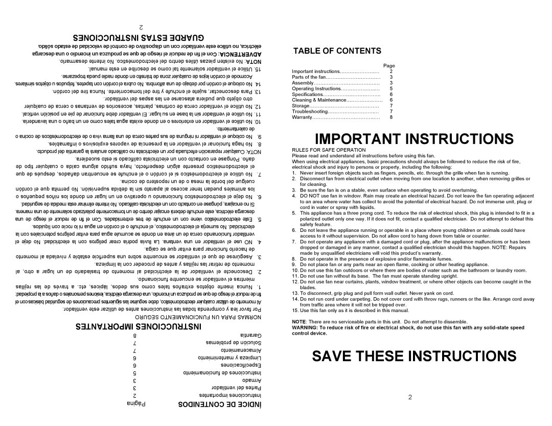 Continental Electric KU33515 user manual Important Instructions 