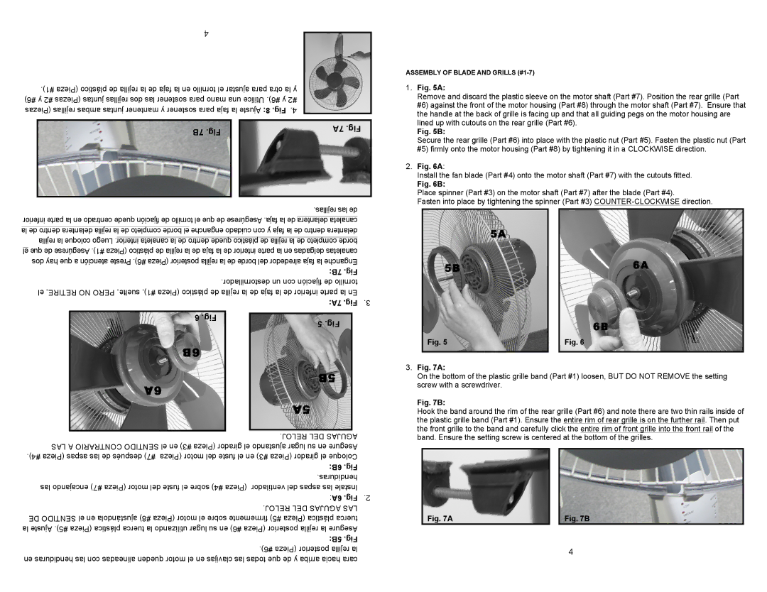 Continental Electric KU33515 user manual #6 Pieza posterior rejilla la, Screw with a screwdriver 