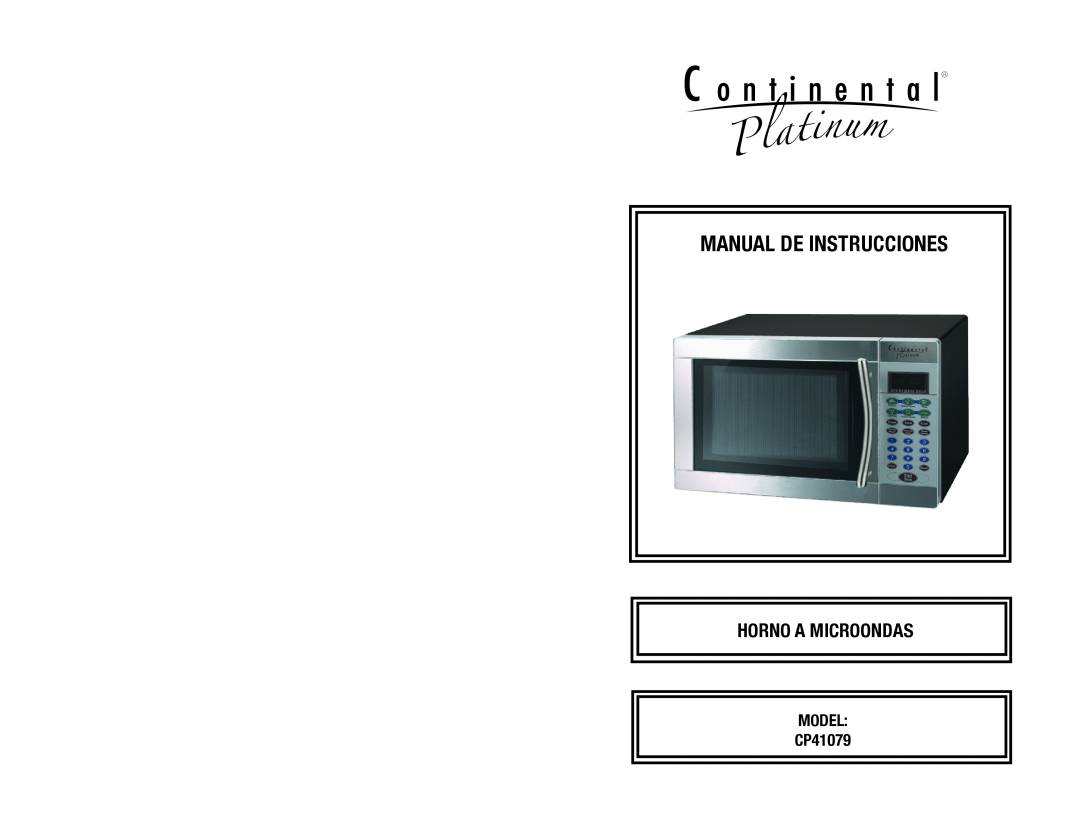 Continental Platinum instruction manual Manual De Instrucciones, Horno A Microondas, MODEL CP41079 