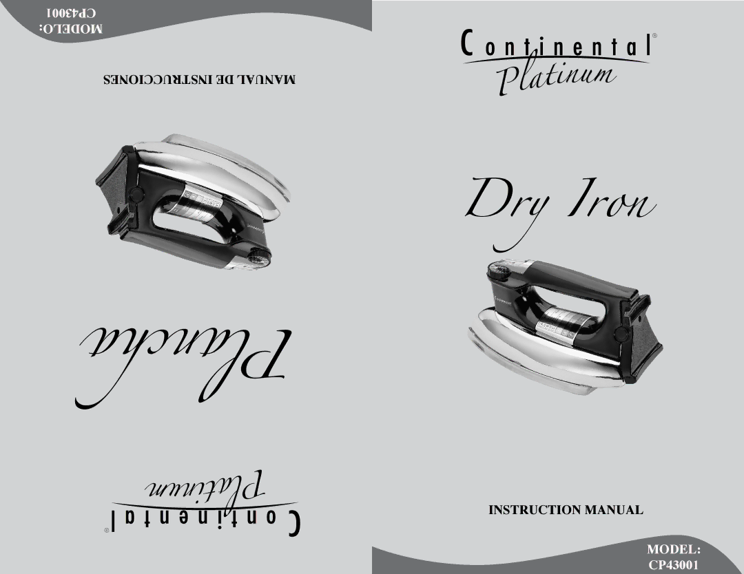 Continental Platinum CP43001 instruction manual Plancha 