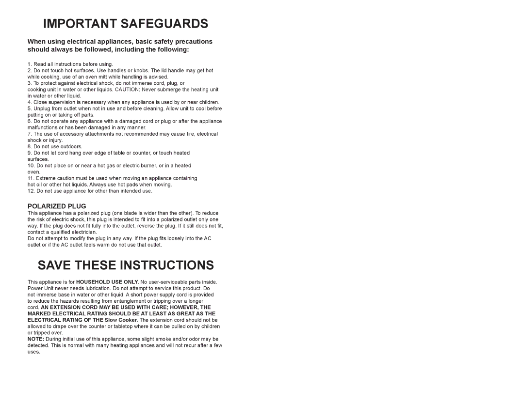 Continental Platinum CP43219 instruction manual Important Safeguards 