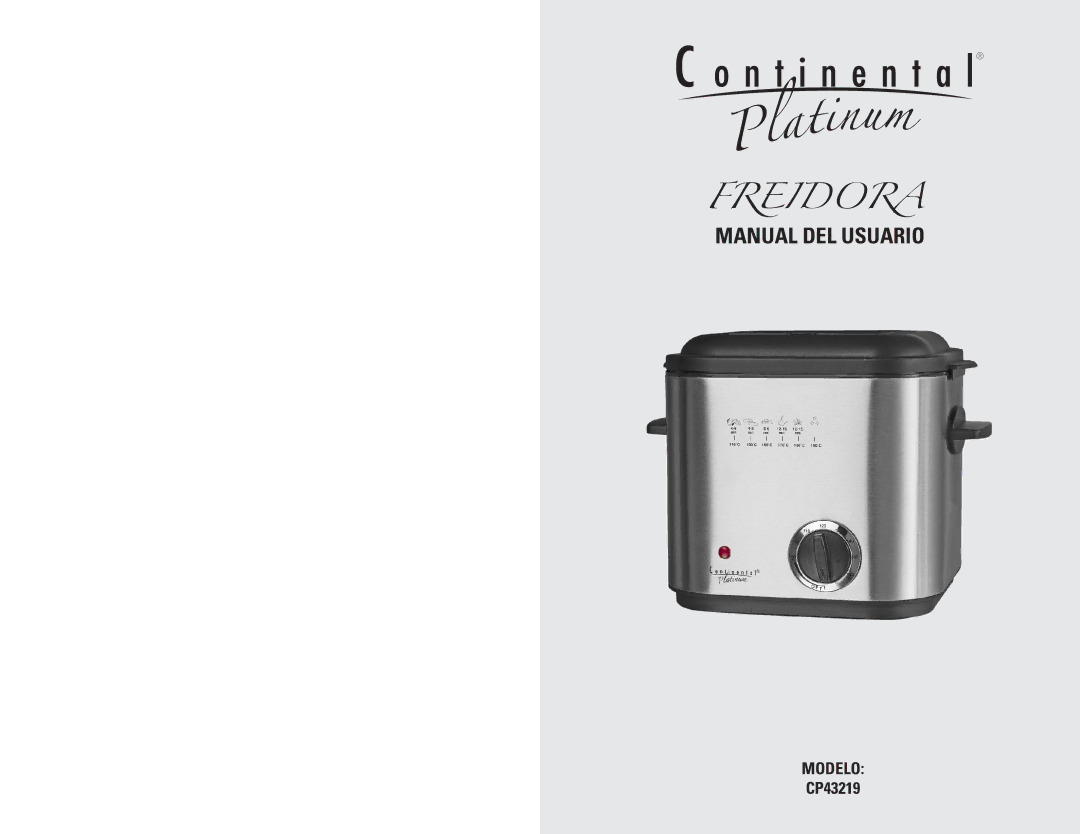 Continental Platinum CP43219 instruction manual Freidora 