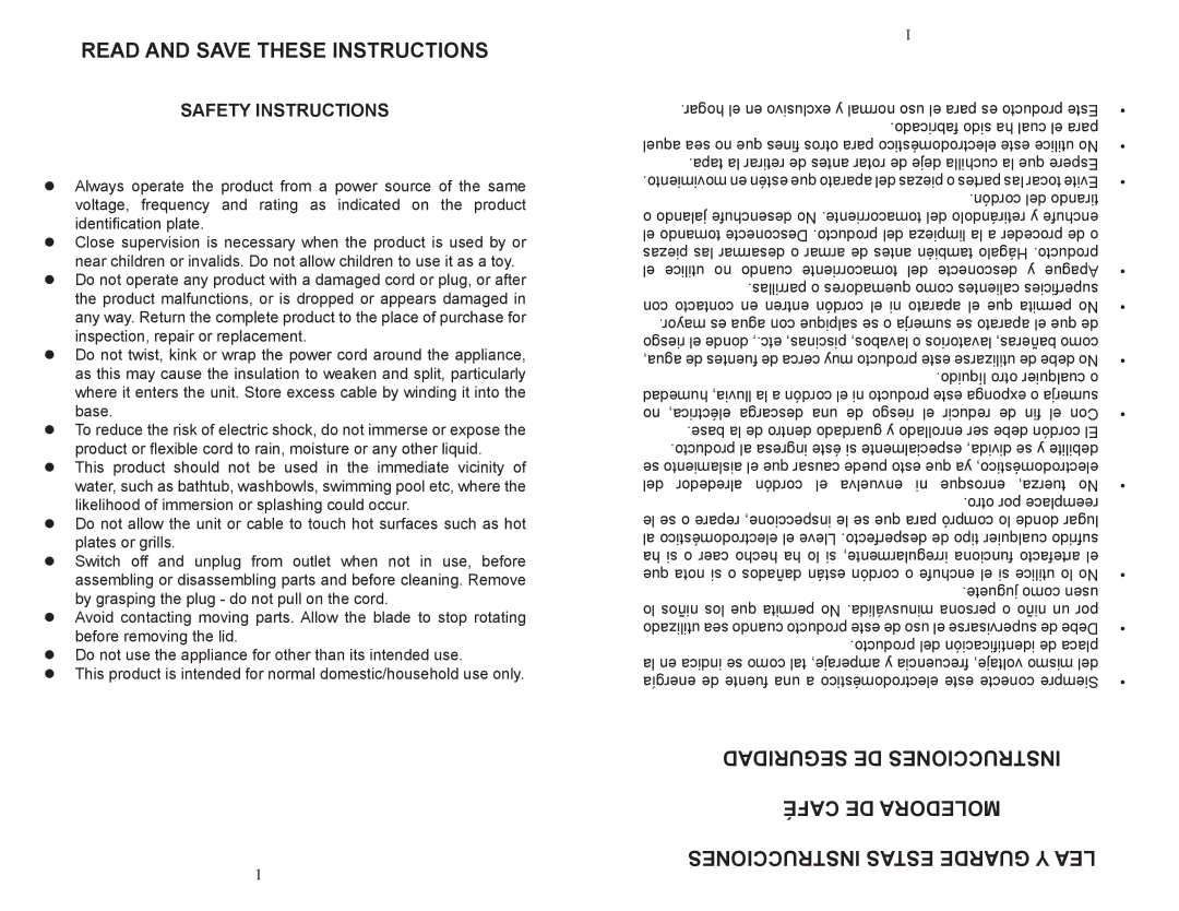 Continental Platinum CP43592 instruction manual Read and Save These Instructions, Safety Instructions 